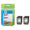 Kartuše HP Kartuša, dvojno pakiranje, HP C9502AE 2x Nr. 56 Črna (19ml)