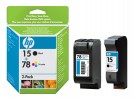 Kartuše HP Kartušan HP Nr. 15 Črna (25ml)+Nr. 78 Barva (19ml)