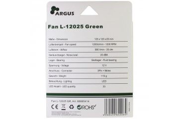 Ventilatorji  INTER-TECH Argus L-12025 GR zelen...