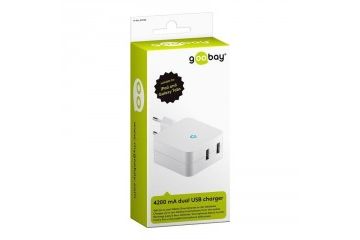 Dodatki  GOOBAY Dual USB 4.1A bel polnilec
