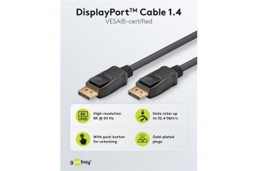 adapterji Goobay GOOBAY DisplayPort 1.4 (M/M)...