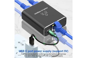 adapterji ____ Gigabit Ethernet 1 na 2 RJ45 LAN...