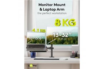 Dodatki za monitorje Goobay GOOBAY Basic Arm...