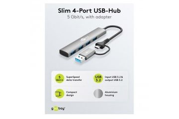 Torbe za prenosnike Goobay GOOBAY USB-C na 4x...