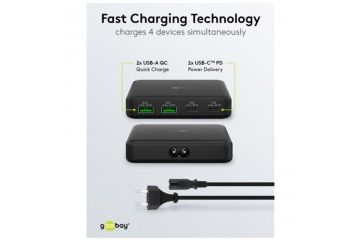 Dodatki Goobay GOOBAY 2x USB-C + 2x USB-A GaN...