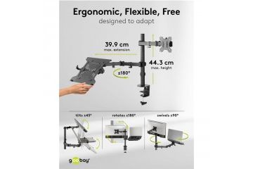 Dodatki za monitorje Goobay GOOBAY Basic Arm...